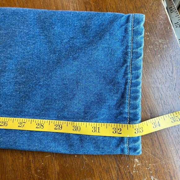 Lands End High Waist Flannel Lined Mom Jeans Womens 31x33 Cottage 90s No Stretch - Picture 14 of 15